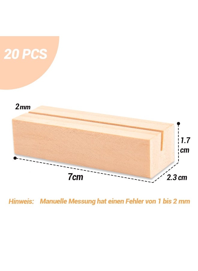WXJ13 20PCS Wood Place Card Holders Wood Table Number Stands Wood Name Card Holders for Tables Table Sign Stand Picture Holder Acrylic Sign Holders for Wedding Dinner Home Party Events Decoration（Square） - Image 2